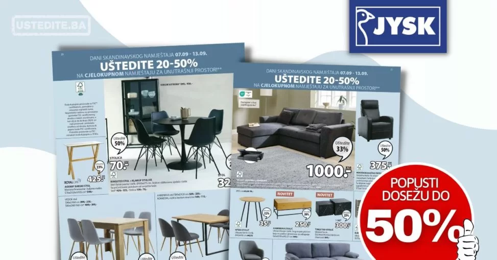 Jysk katalog DANI SKANDINAVSKOG NAMJEŠTAJA - akcija do 13.9.2023.