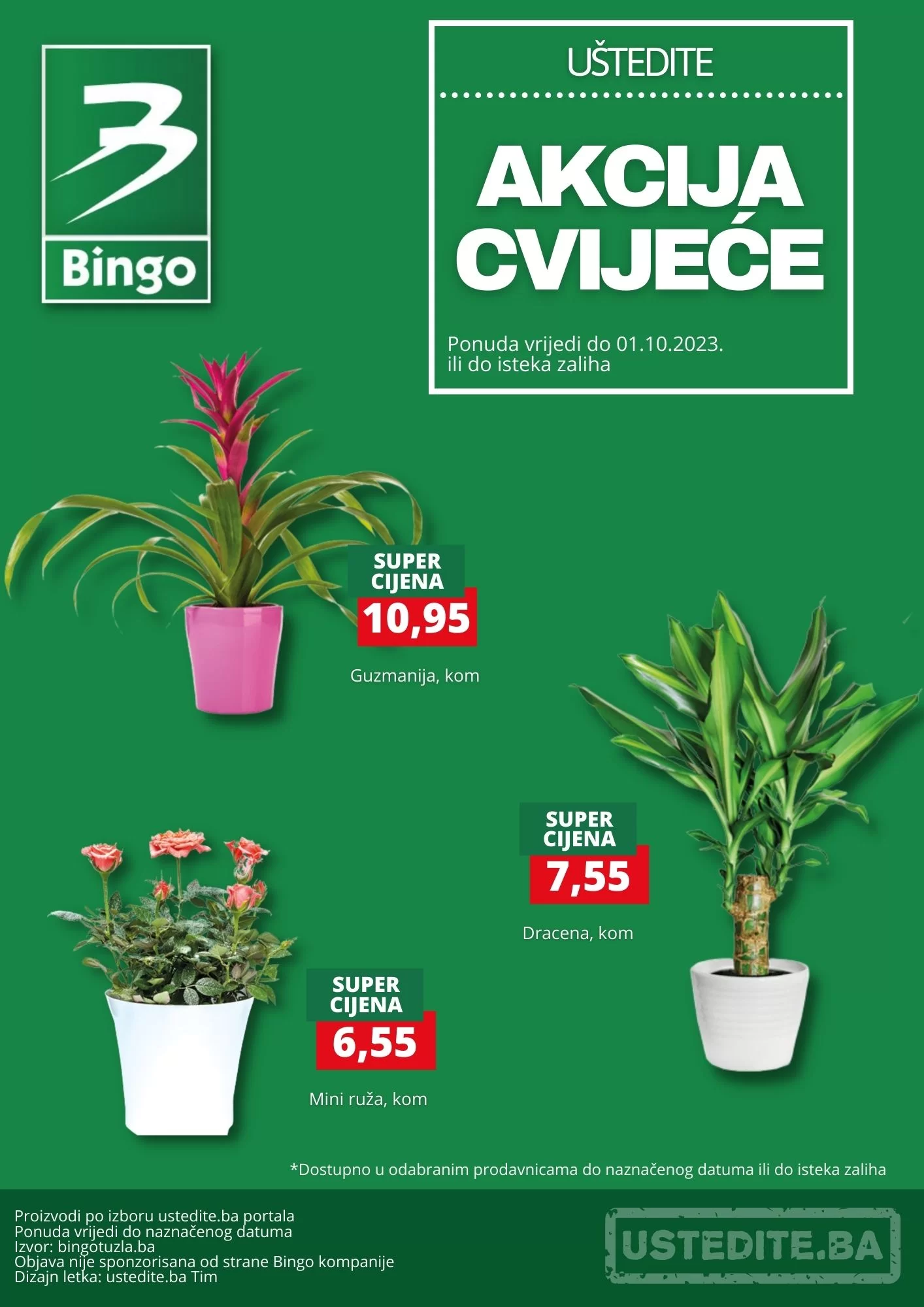 Bingo akcija CVIJEĆE - sniženje do 1.10.2023. 