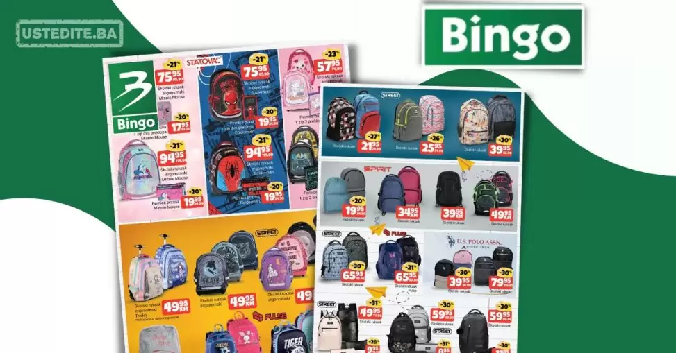 Bingo ŠKOLSKI RUKSACI ⇢ SUPER SNIŽENJE - akcija do 24.9.2023.