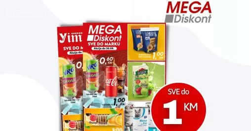 Yimor & Mega Diskont SVE PO 1 KM - akcija do 30.9.2023.