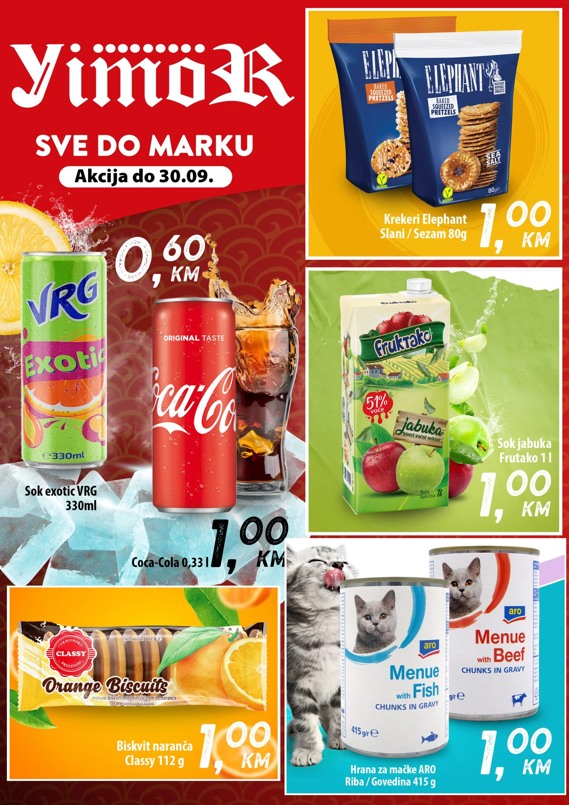 Yimor & Mega Diskont SVE PO 1 KM - akcija do 30.9.2023.