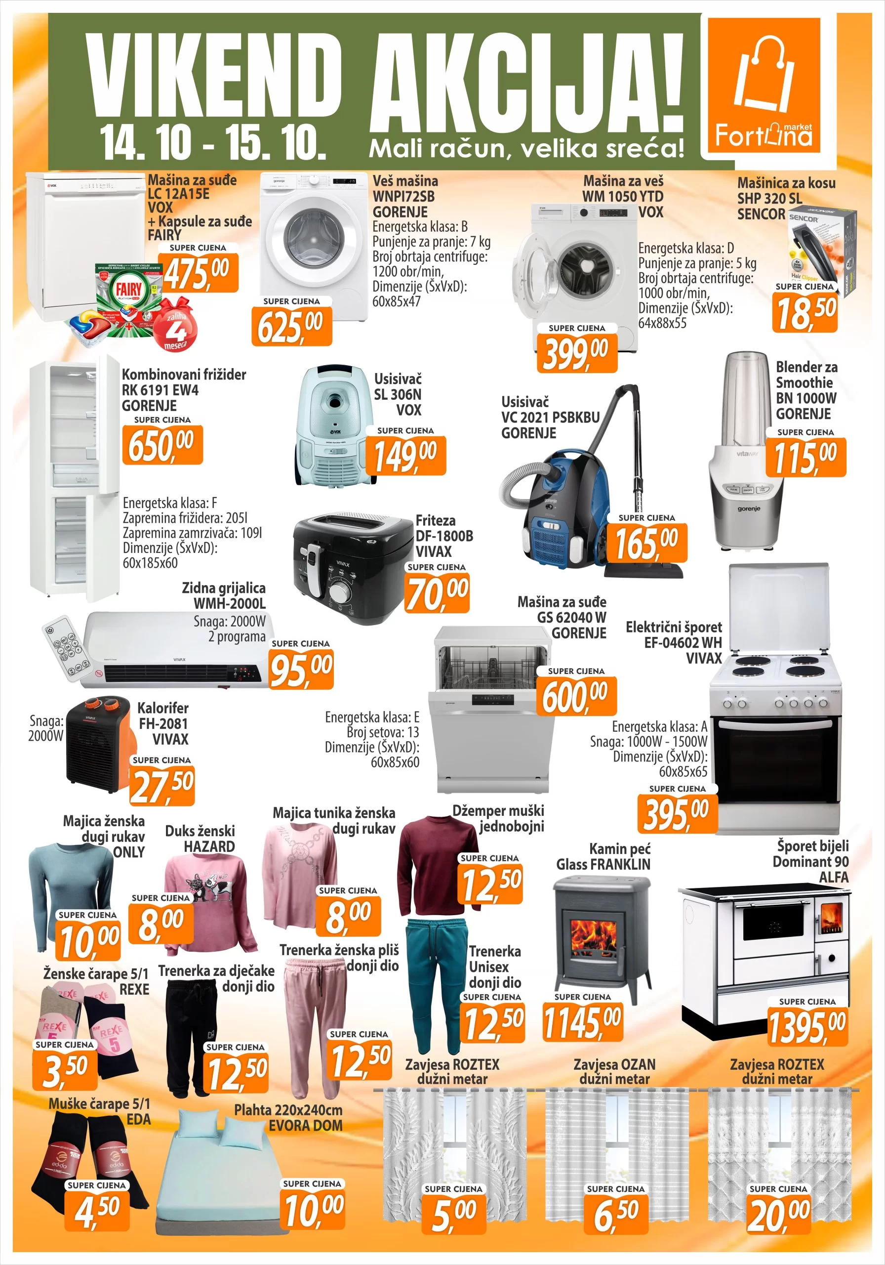 Fortuna vikend akcija 14-15.10.2023. 