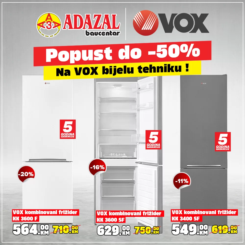 Adazal SNIŽENJE BIJELE TEHNIKE do 50%!