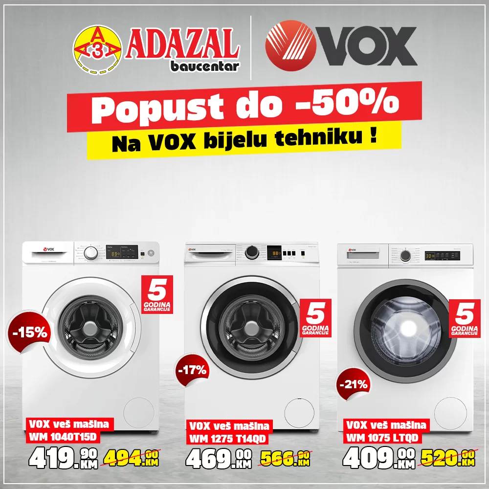 Adazal SNIŽENJE BIJELE TEHNIKE do 50%!