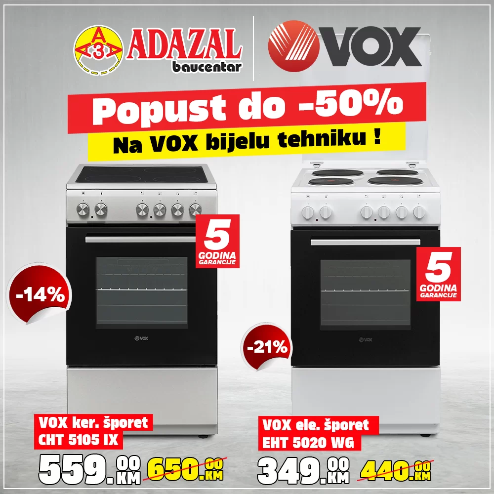 Adazal SNIŽENJE BIJELE TEHNIKE do 50%!