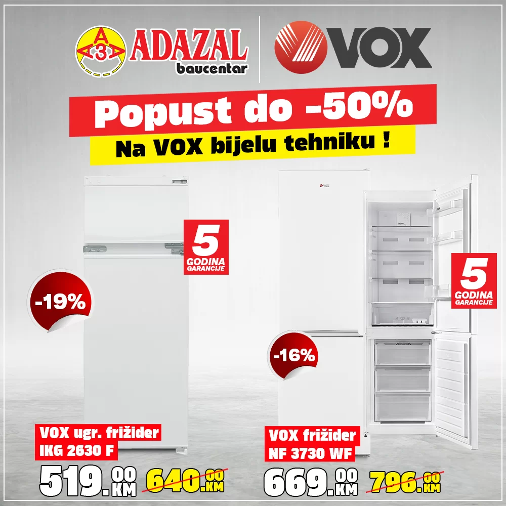 Adazal SNIŽENJE BIJELE TEHNIKE do 50%!