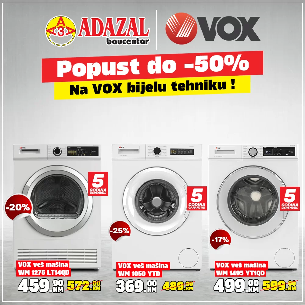 Adazal SNIŽENJE BIJELE TEHNIKE do 50%!