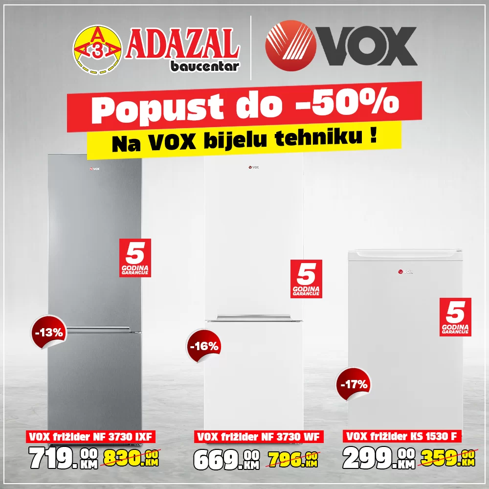 Adazal SNIŽENJE BIJELE TEHNIKE do 50%!