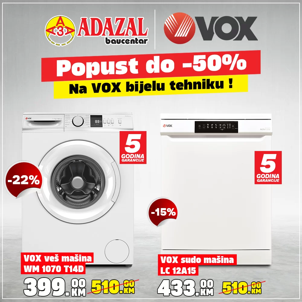Adazal SNIŽENJE BIJELE TEHNIKE do 50%!