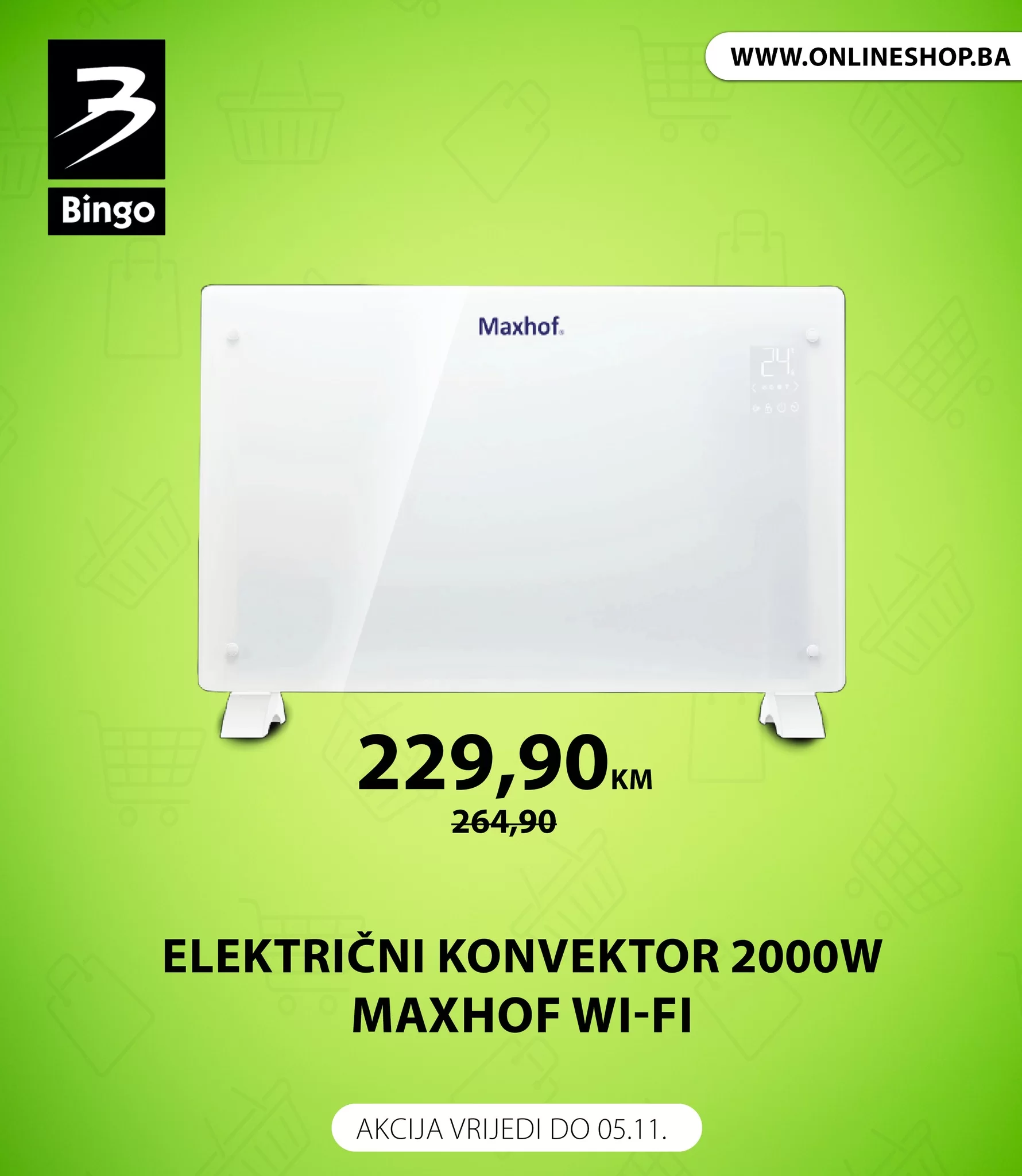 Bingo ELEKTRIČNI KONVEKTORI - sniženje do 5.11.2023.
