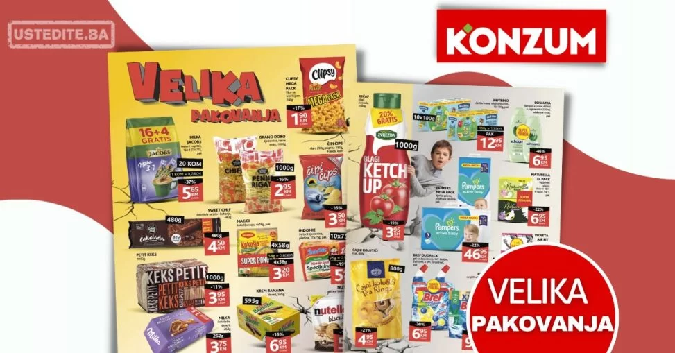 Konzum VELIKA PAKOVANJA - sniženje do 5.11.2023.