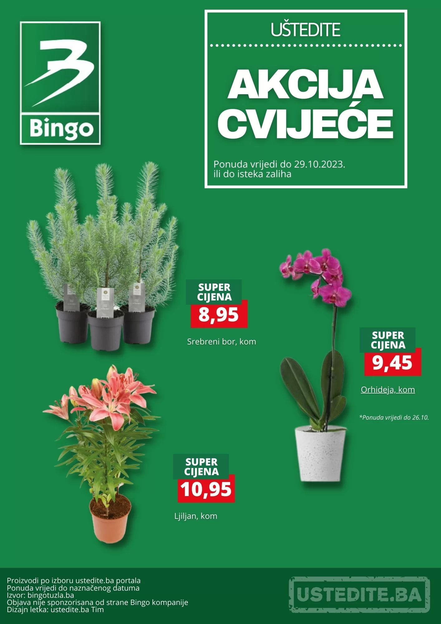 Bingo AKCIJA CVIJEĆA - sniženje do 29.10.2023.