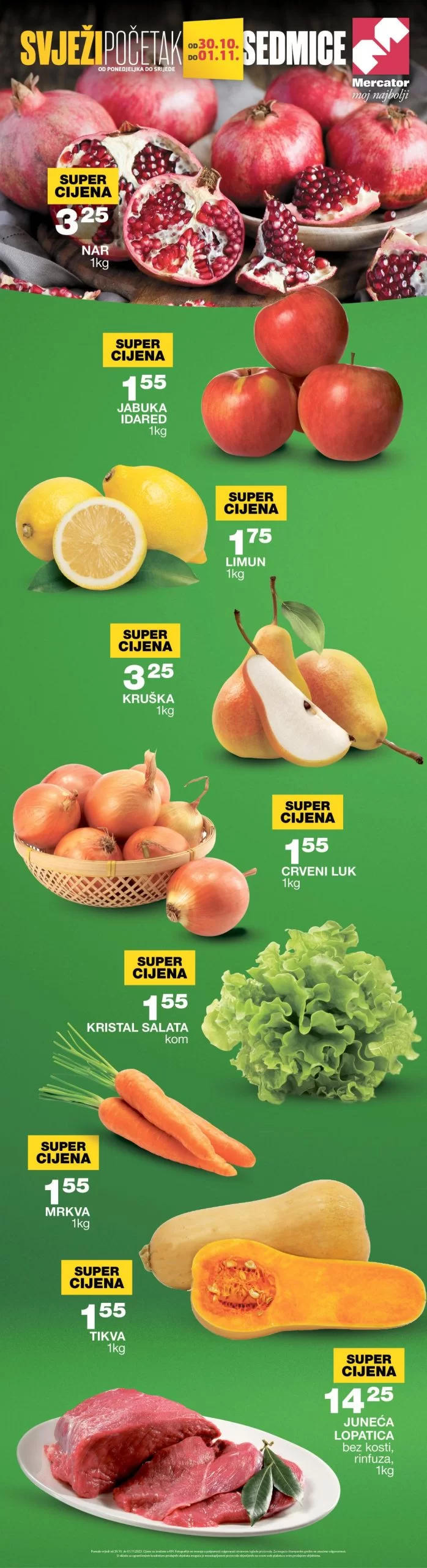 Mercator akcija SVJEŽA PONUDA 30.10-1.11.2023. 