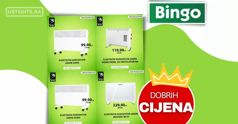 Bingo ELEKTRIČNI KONVEKTORI - sniženje do 5.11.2023.