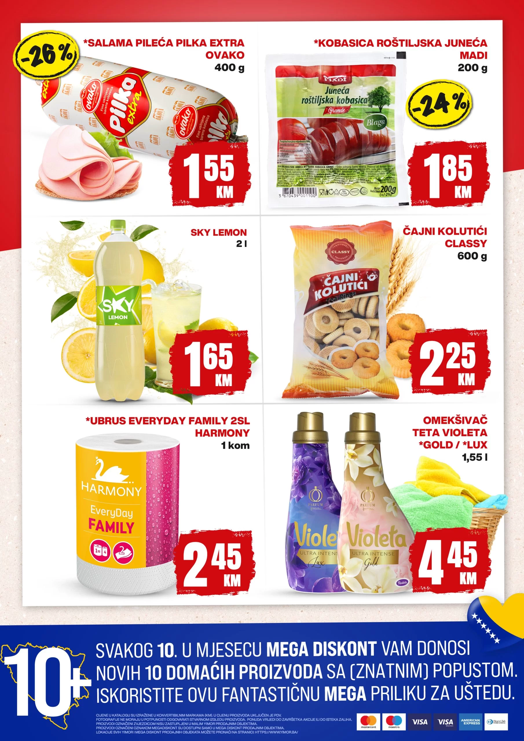 Yimor & Mega Diskont akcija KUPUJMO DOMAĆE TOP 10 proizvoda