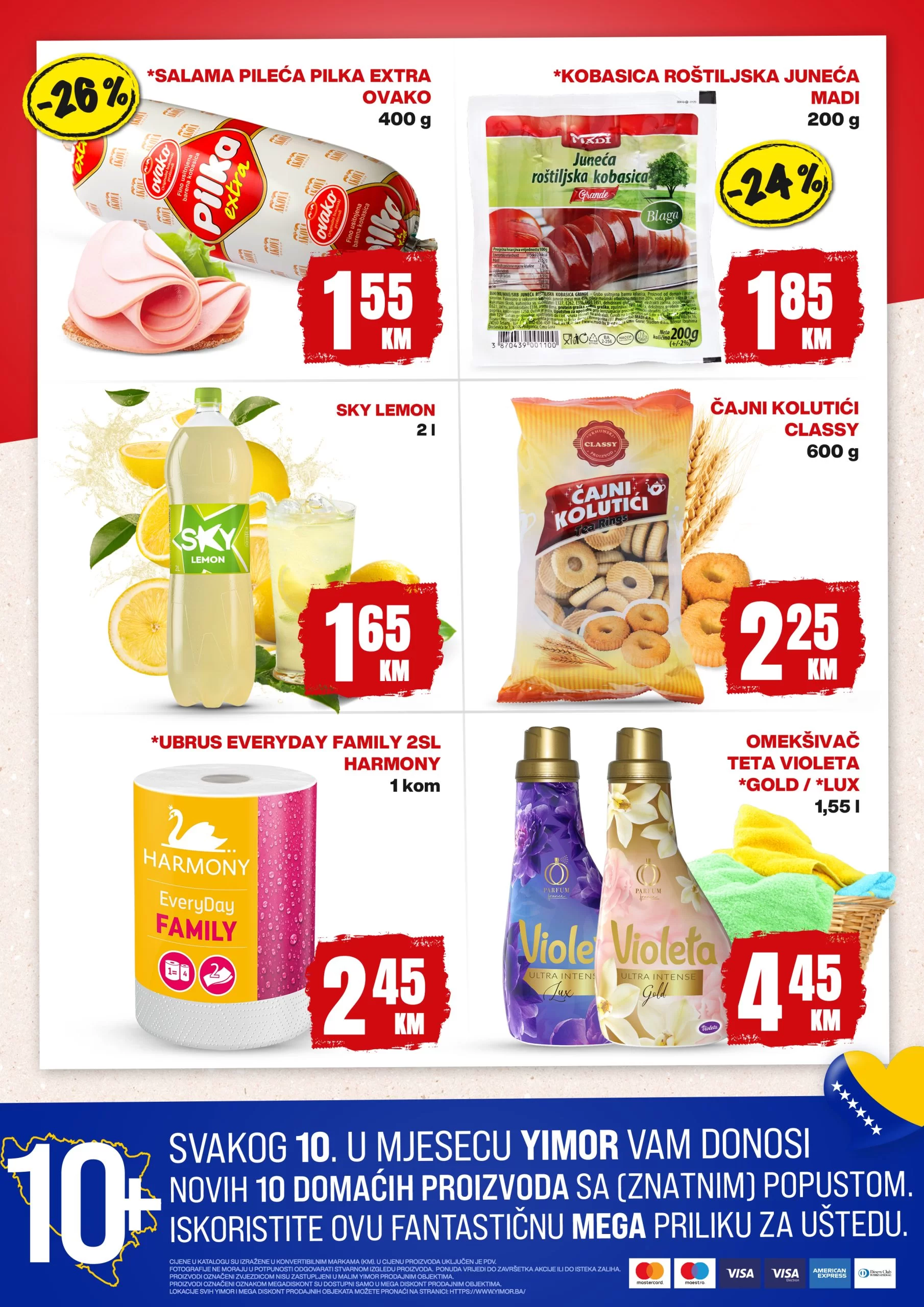 Yimor & Mega Diskont akcija KUPUJMO DOMAĆE TOP 10 proizvoda