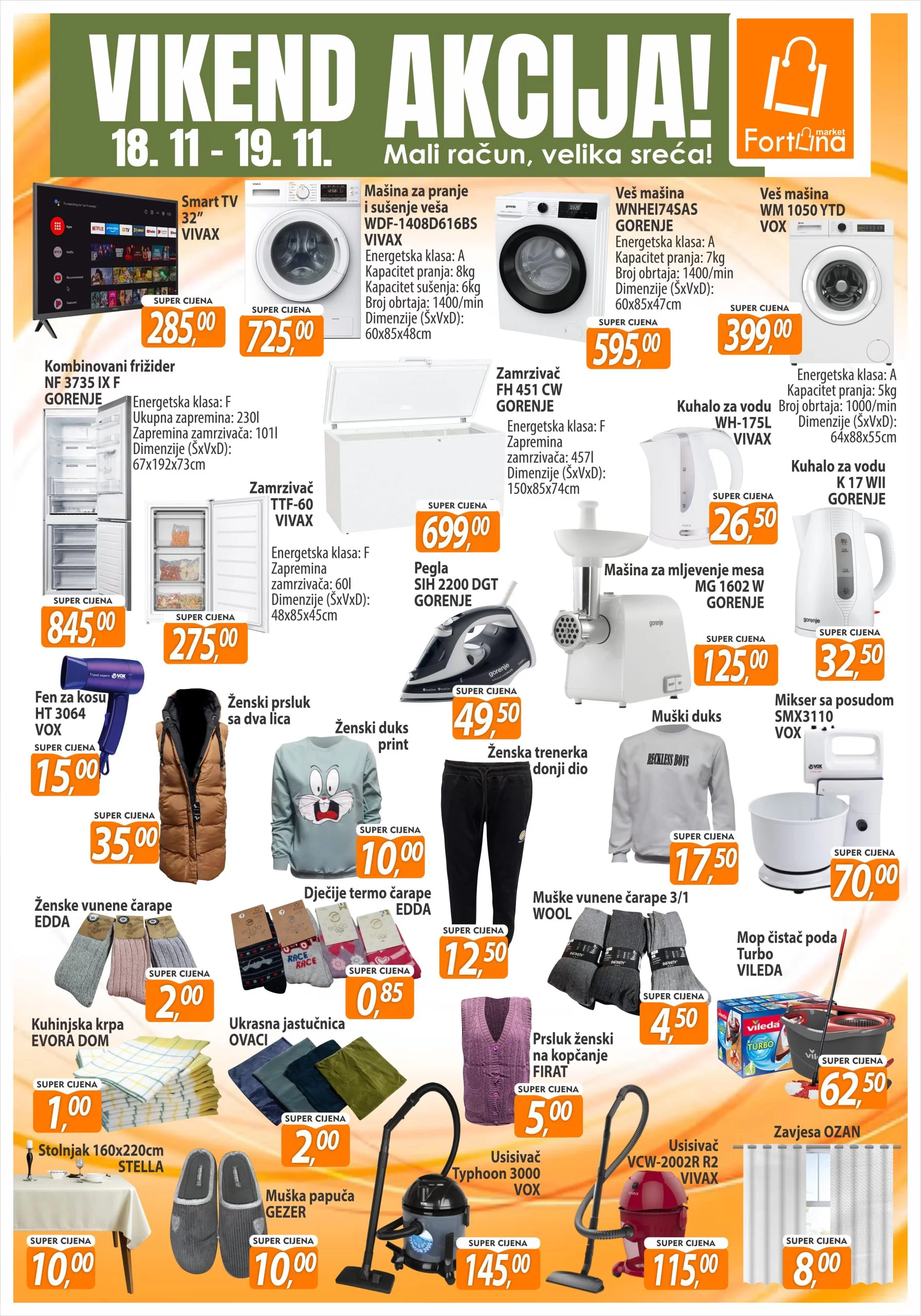 Fortuna vikend akcija 18-19.11.2023.