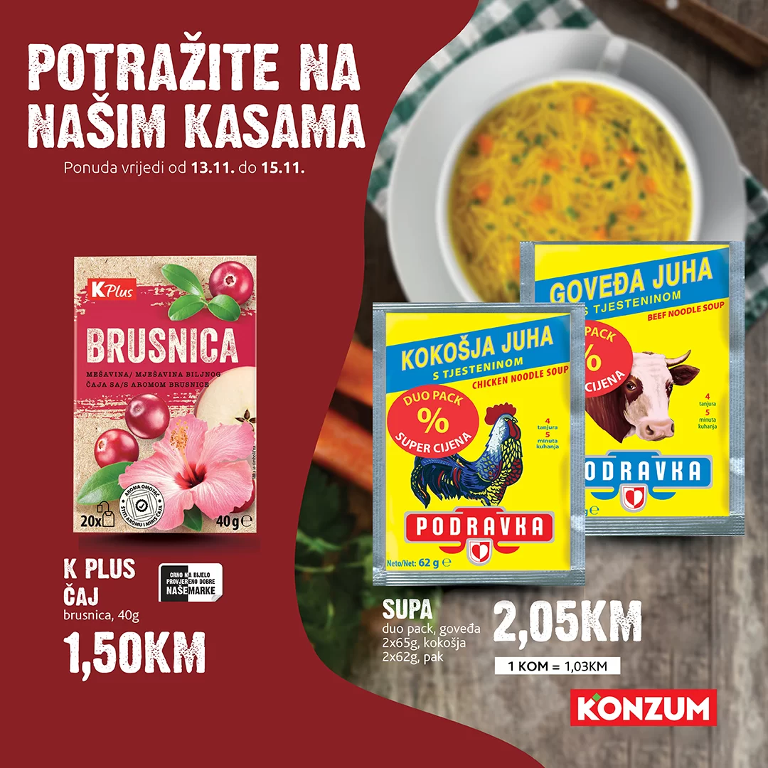 Konzum AKCIJA NA KASAMA 13-15.11.2023.