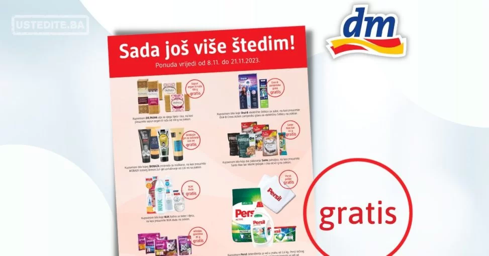 dm GRATIS - Sada još više štedim - akcija do 21.11.2023.