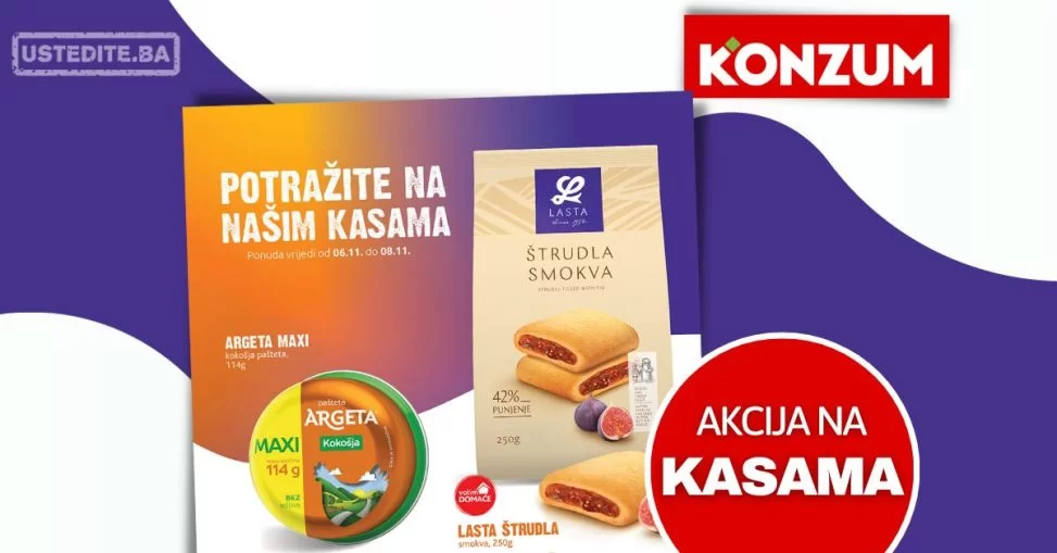 Konzum AKCIJA NA KASAMA 6-8.11.2023.