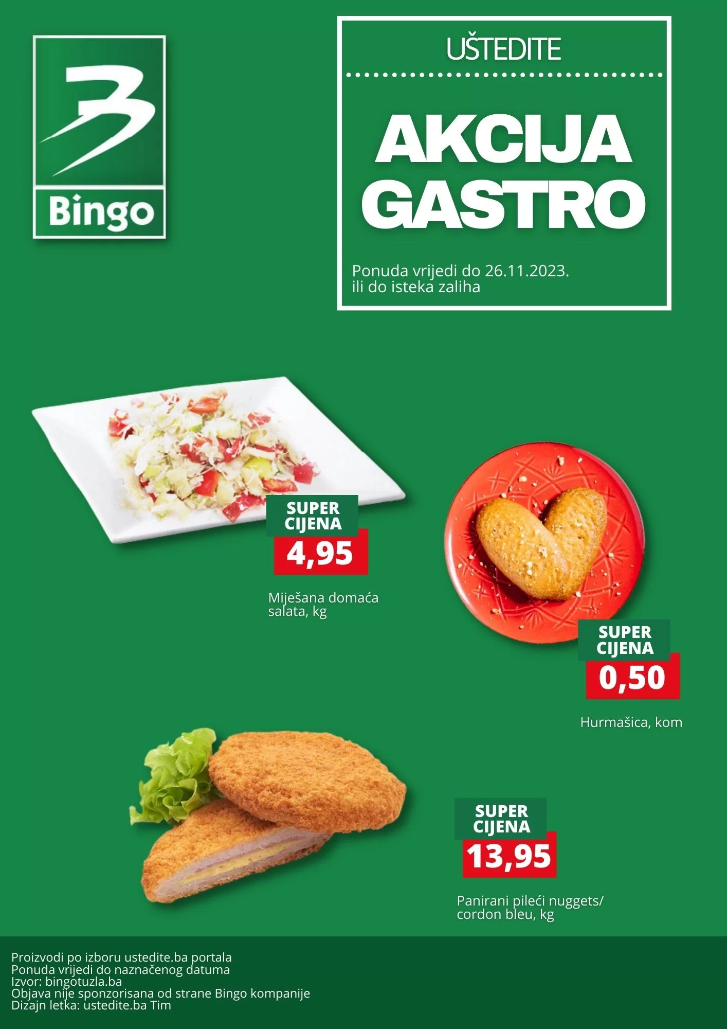 Bingo akcija GASTRO ODJEL - sniženje do 26.11.2023.