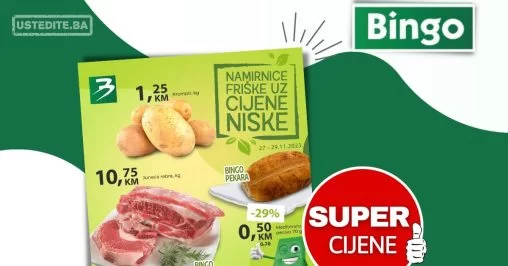 Bingo akcija NAMIRNICE FRIŠKE CIJENE NISKE 27-29.11.2023.