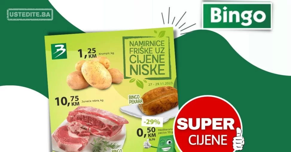 Bingo akcija NAMIRNICE FRIŠKE CIJENE NISKE 27-29.11.2023.