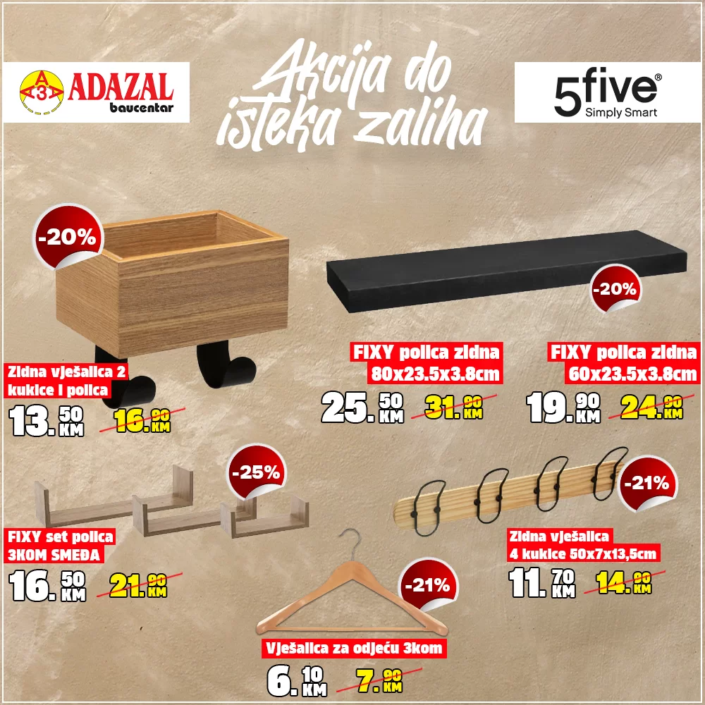 Adazal akcija do isteka zaliha 5five 