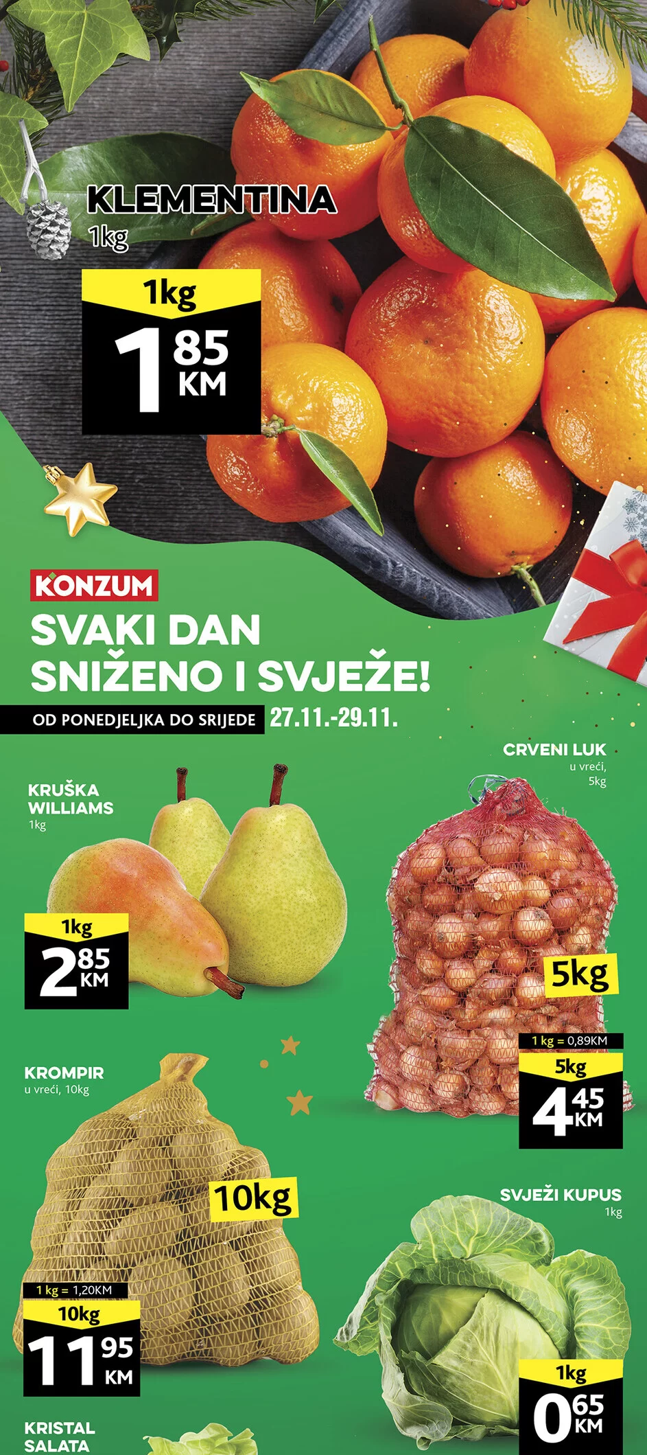 Konzum akcija SVJEŽA PONUDA 27-29.11.2023.