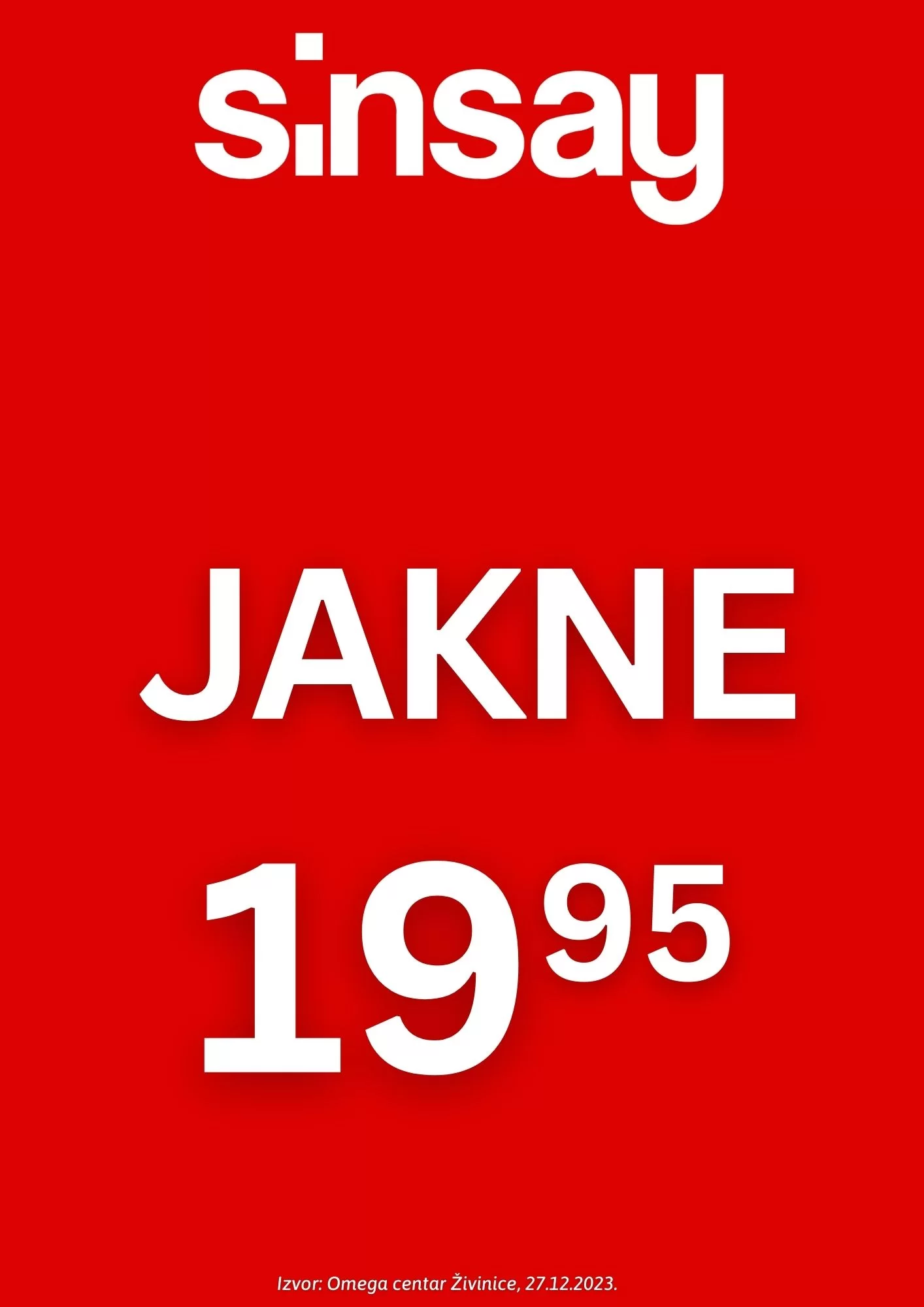 Sinsay SEZONSKO SNIŽENJE decembar 2023.