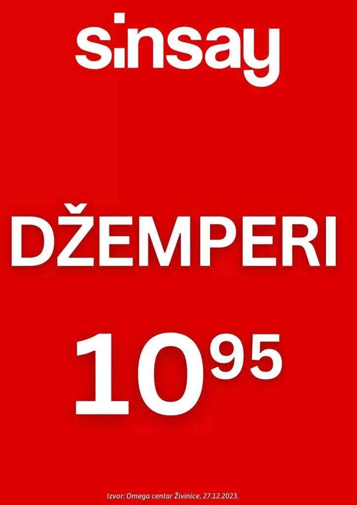 Sinsay SEZONSKO SNIŽENJE decembar 2023.