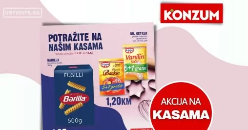 Konzum AKCIJA NA KASAMA 11-13.12.2023.