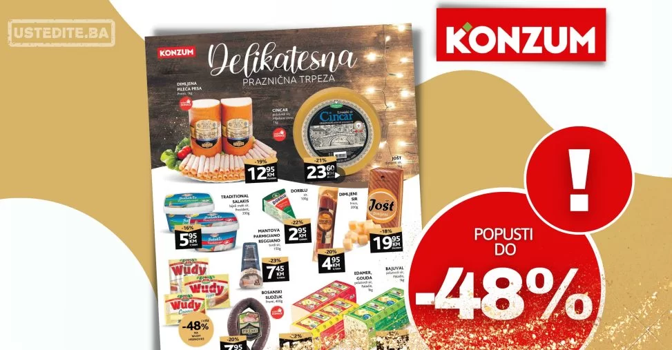 Konzum katalog DELIKATESNA TRPEZA - sniženje do 31.12.2023.