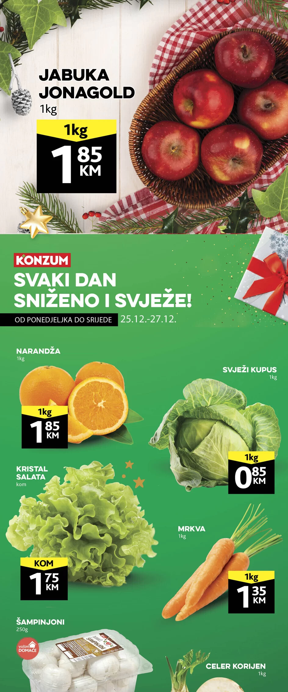 KONZUM Svježa ponuda 25-27.12.2023. 