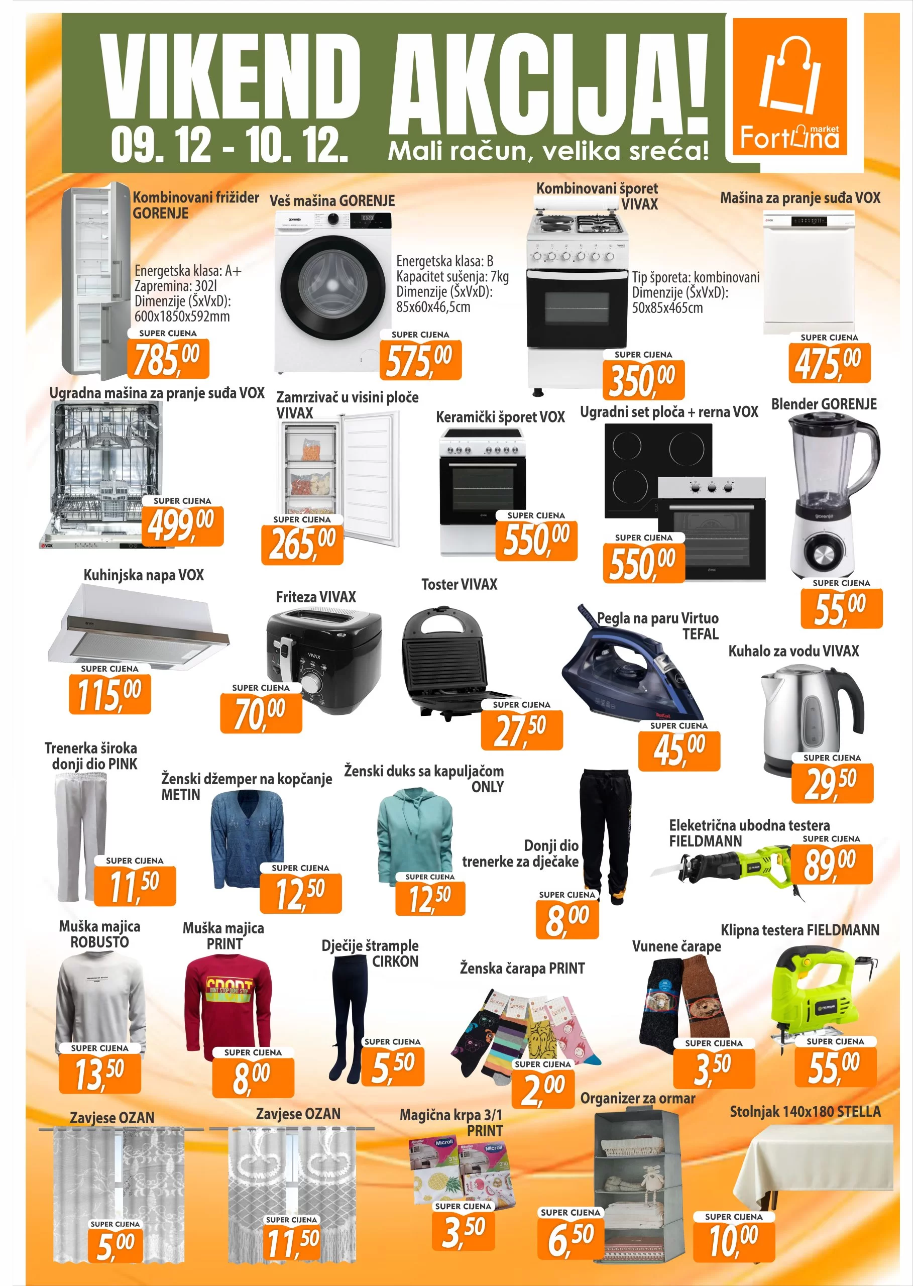 Fortuna vikend akcija 9-10.12.2023.