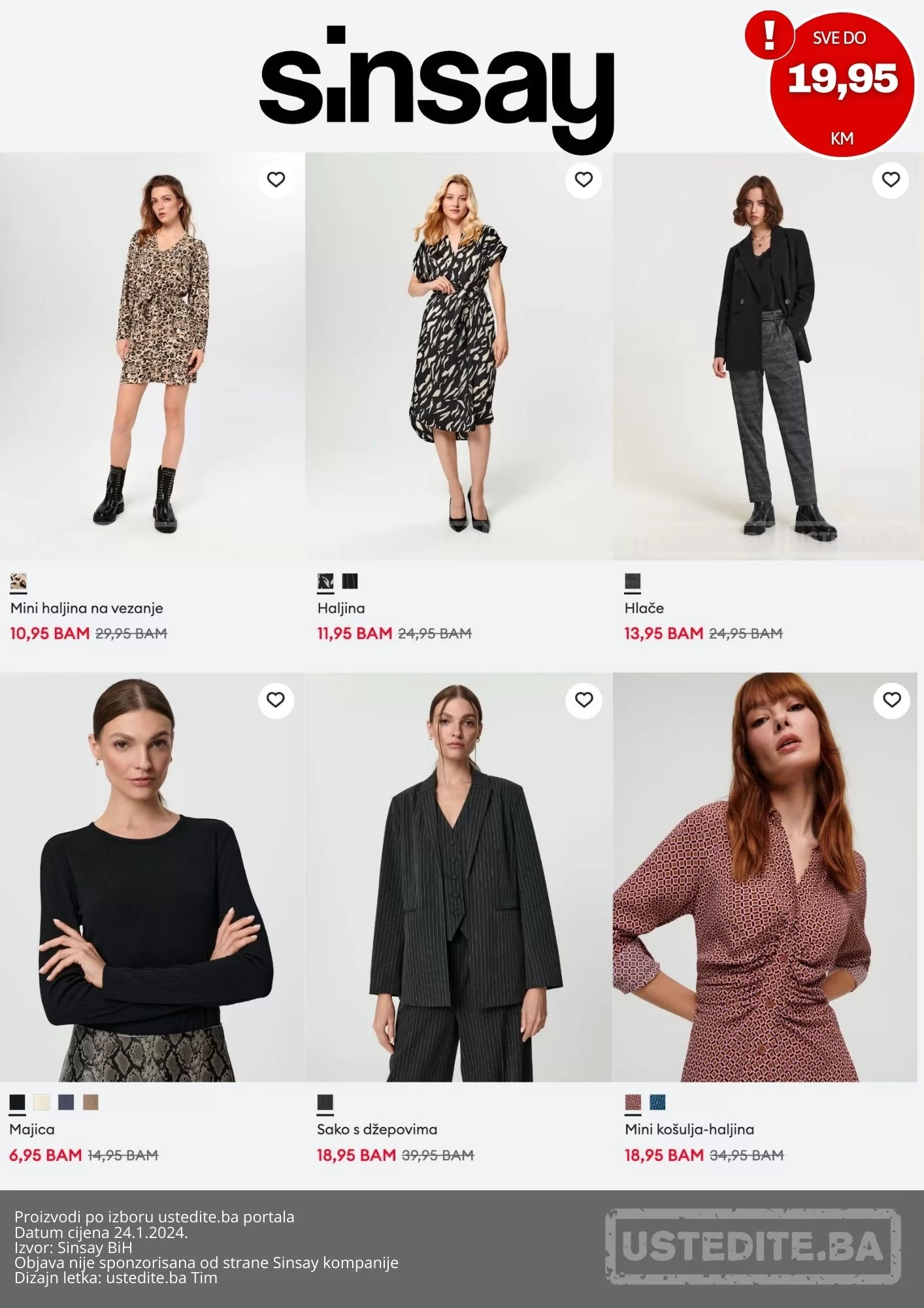 Sinsay SVE DO 19,95 KM