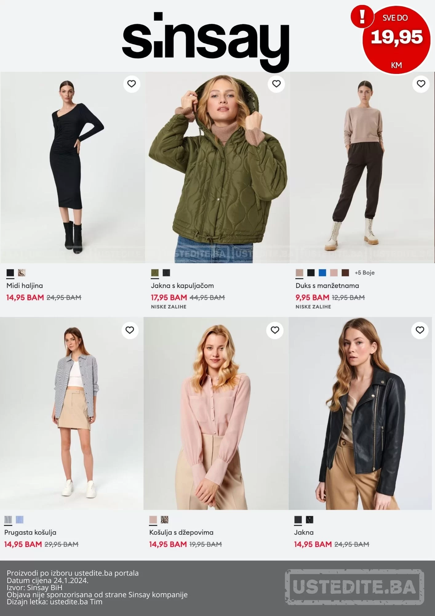 Sinsay SVE DO 19,95 KM