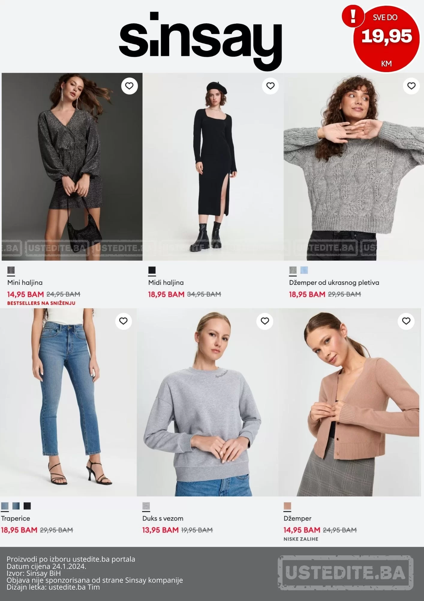 Sinsay SVE DO 19,95 KM