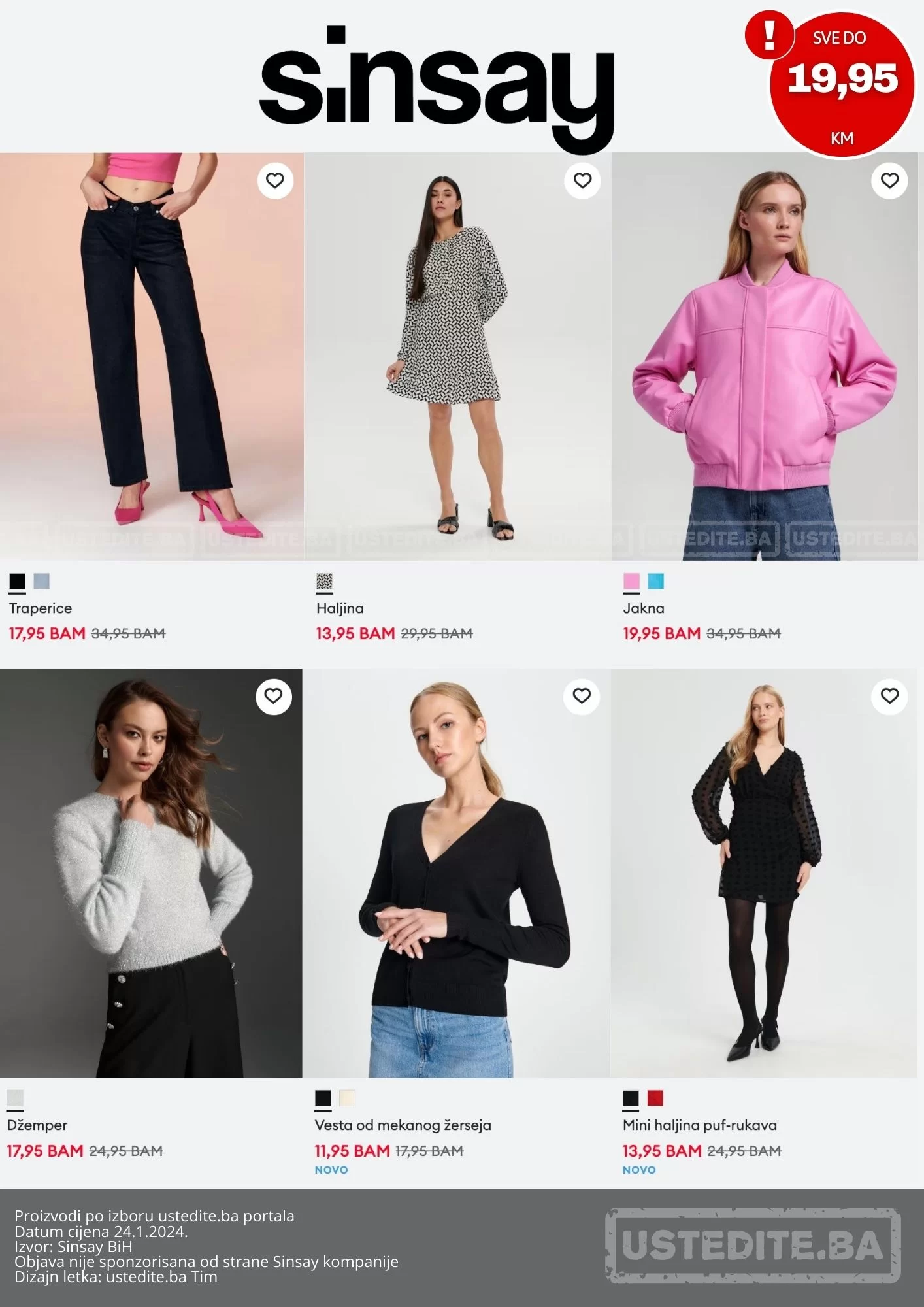 Sinsay SVE DO 19,95 KM