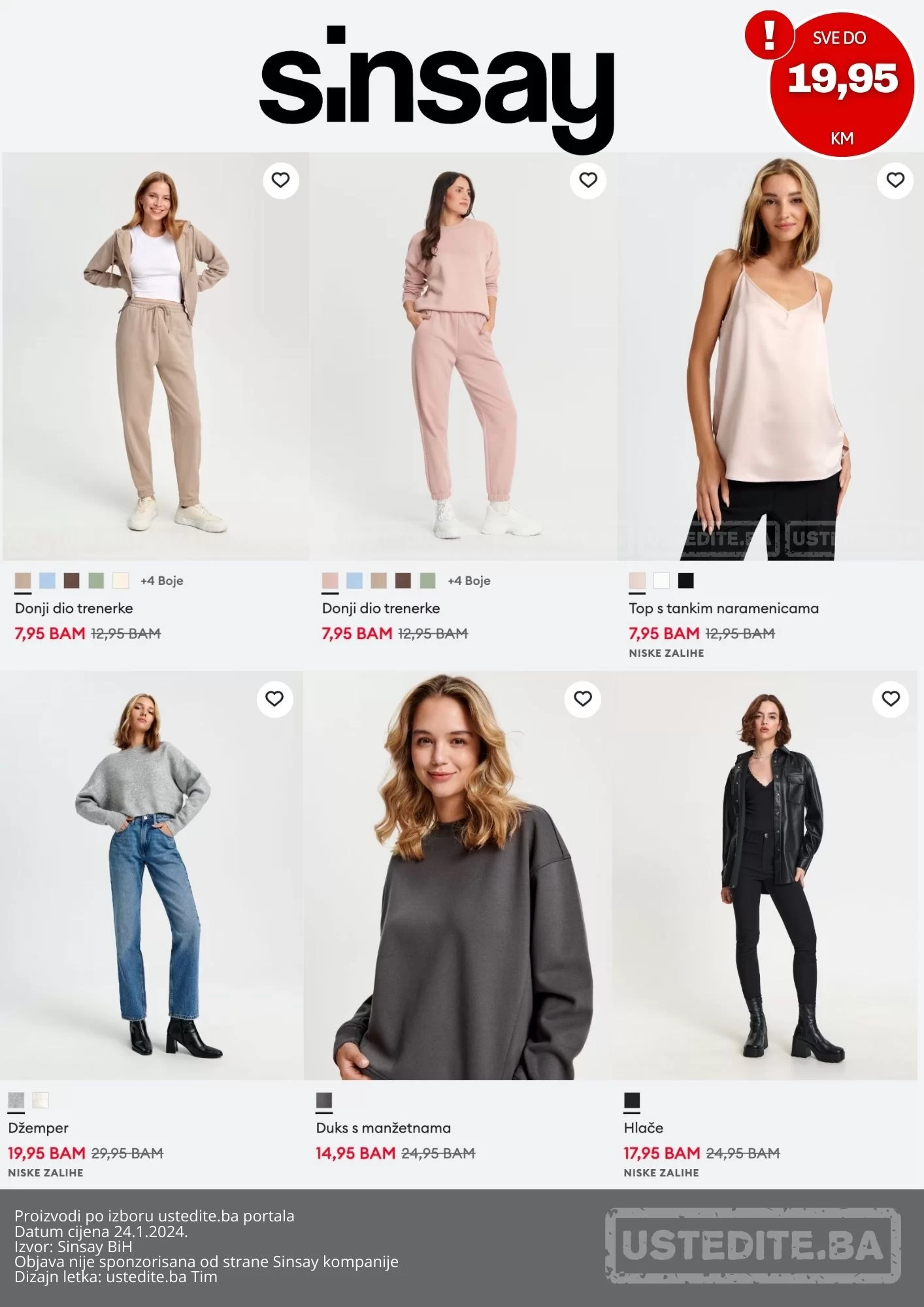 Sinsay SVE DO 19,95 KM