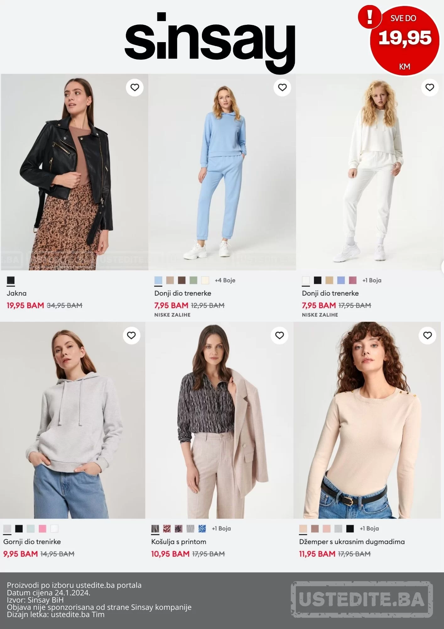 Sinsay SVE DO 19,95 KM