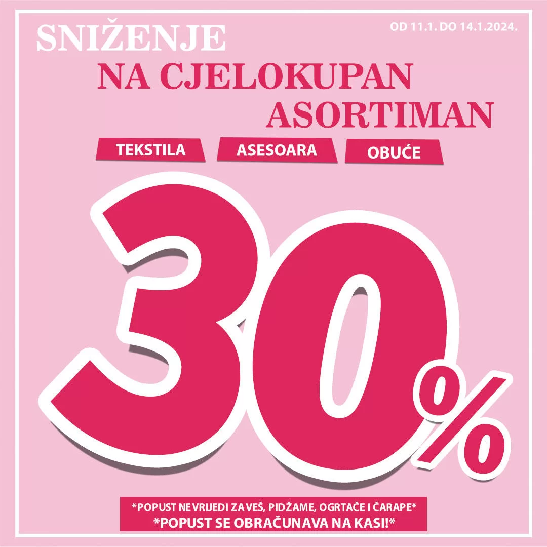 Bingo SNIŽENJE do 30% 11-14.1.2024.