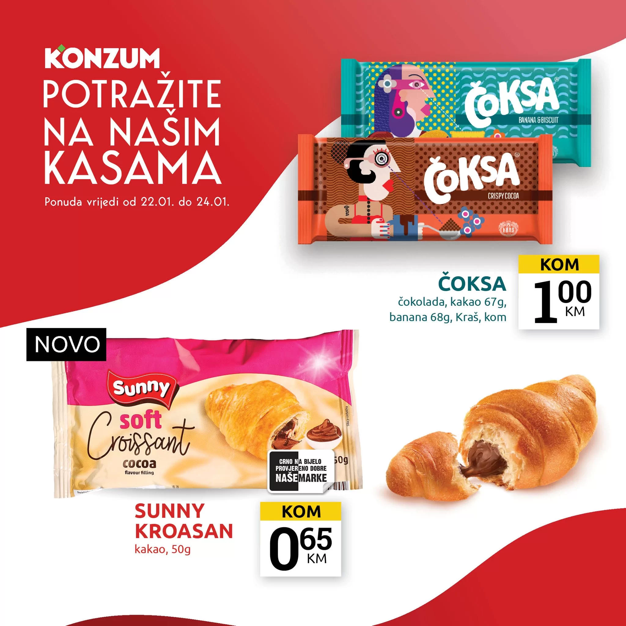 Konzum AKCIJA NA KASAMA 22-24.1.2024.