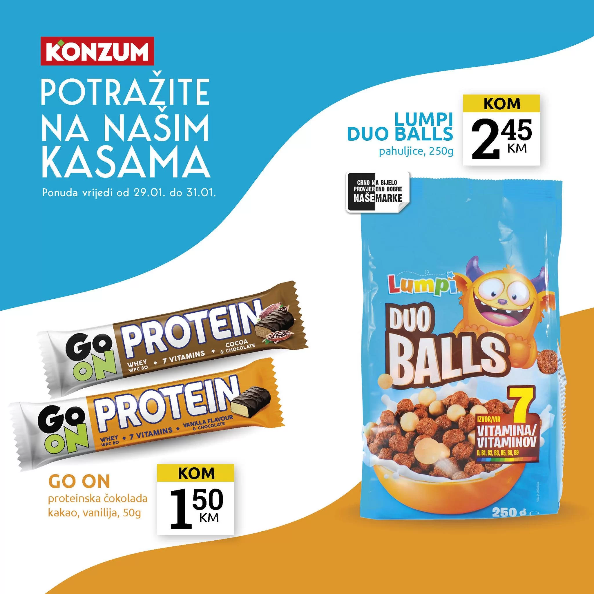 Konzum AKCIJA NA KASAMA - sniženje do 31.01.2024.