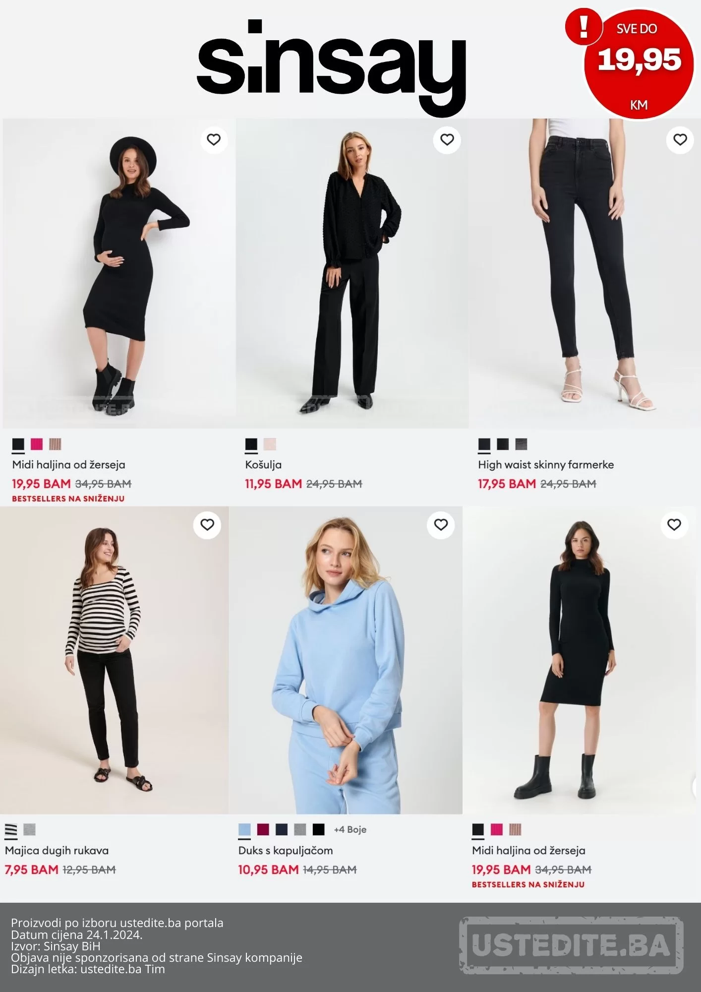 Sinsay SVE DO 19,95 KM