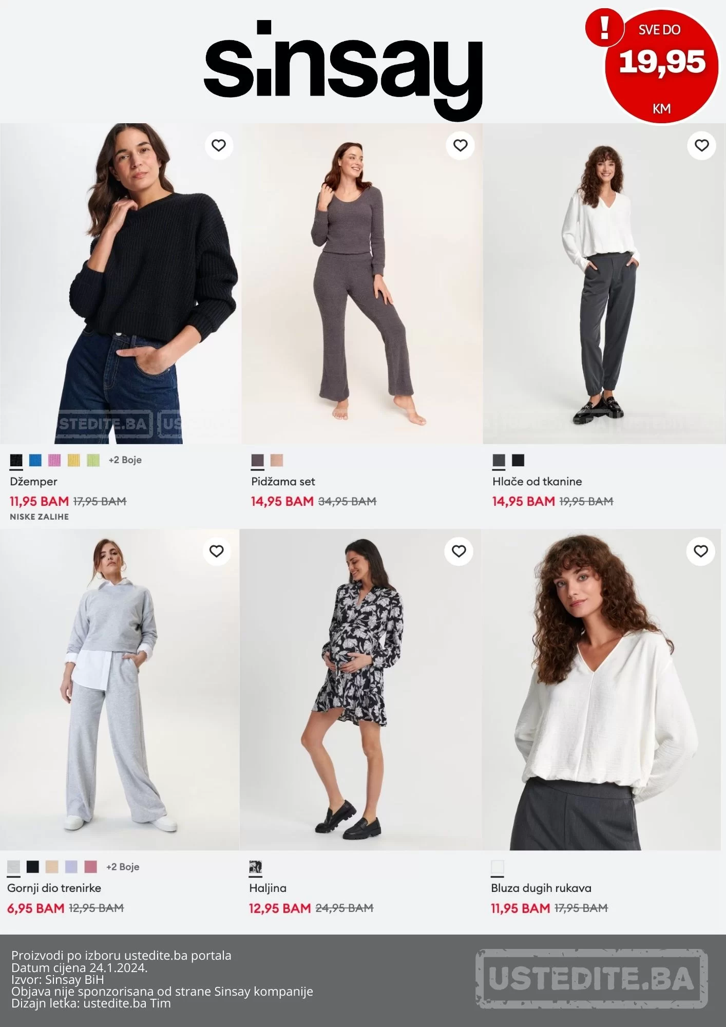 Sinsay SVE DO 19,95 KM