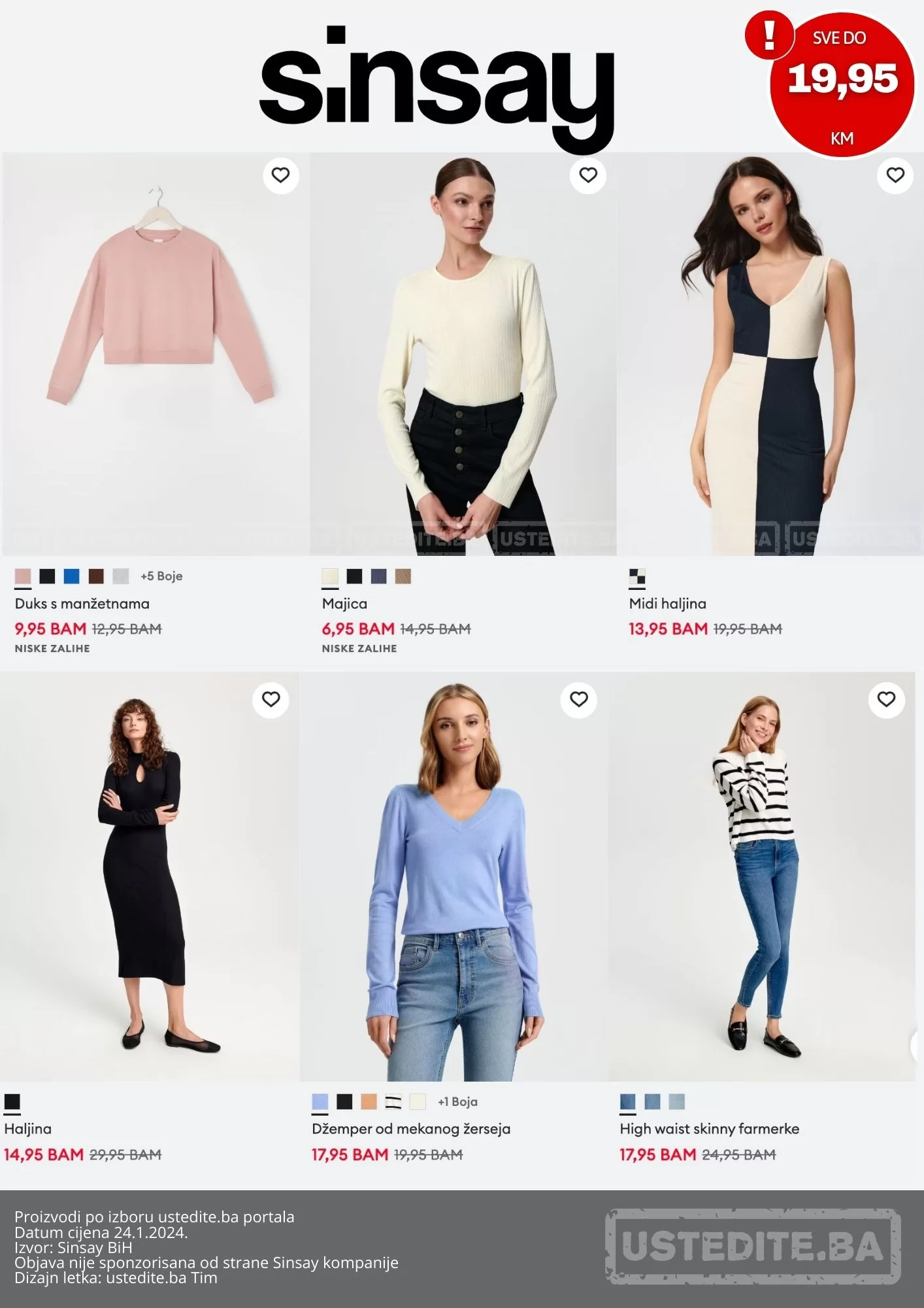 Sinsay SVE DO 19,95 KM