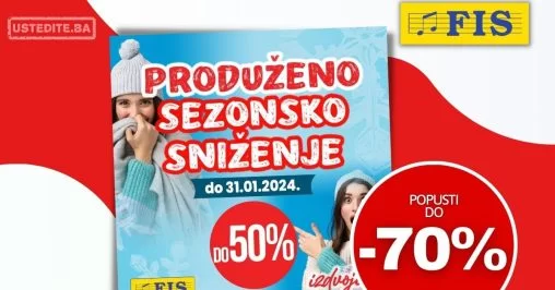 Fis SEZONSKO SNIŽENJE do 70% - akcija do 31.1.2024.