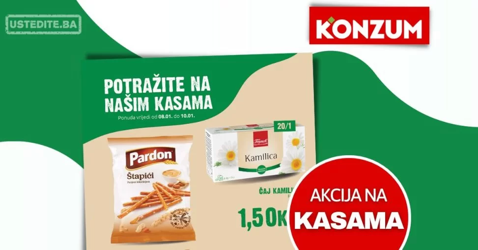 Konzum AKCIJA NA KASAMA 8-10.1.2024.