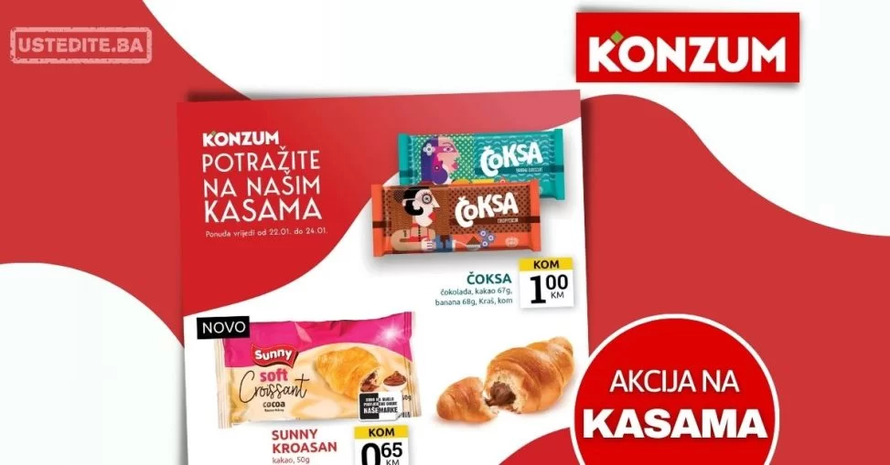 Konzum AKCIJA NA KASAMA 22-24.1.2024.
